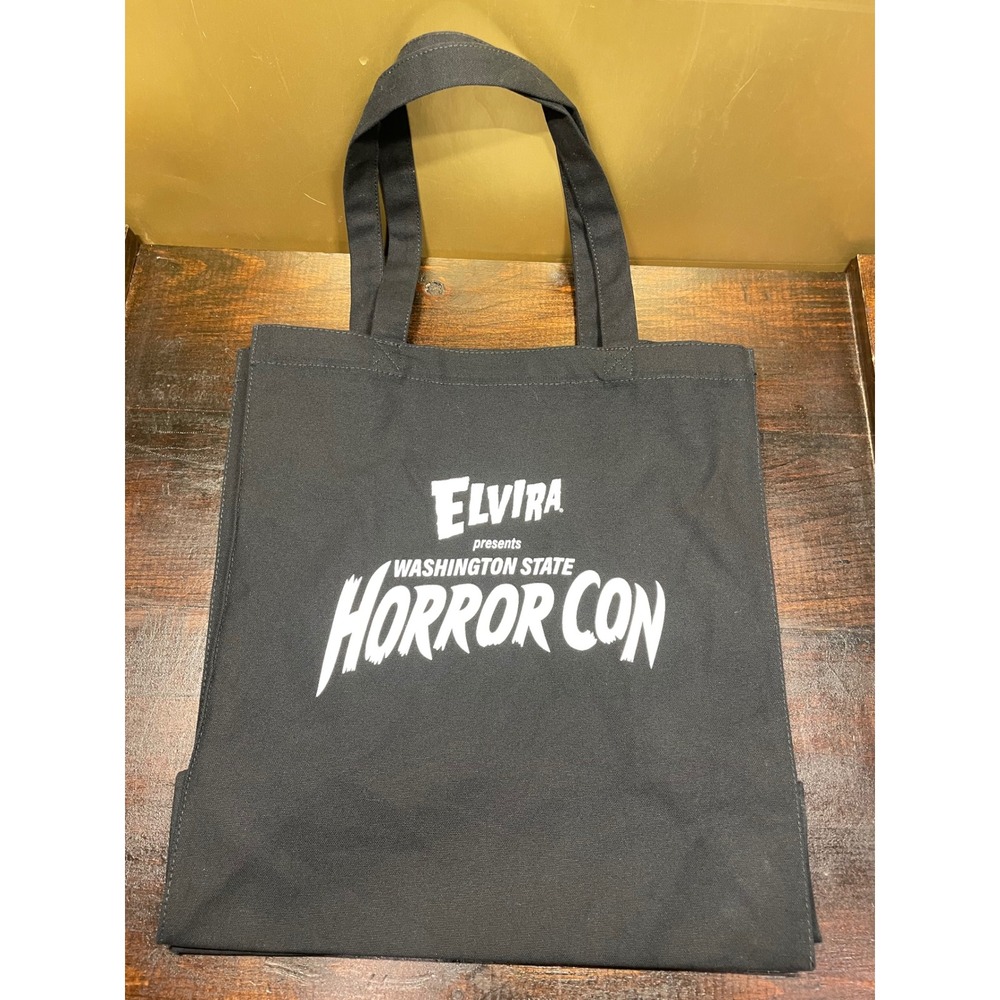 Elvira Washington State‎ Horror Con Black Canvas Tote Bag Souvenir 100% Cotton